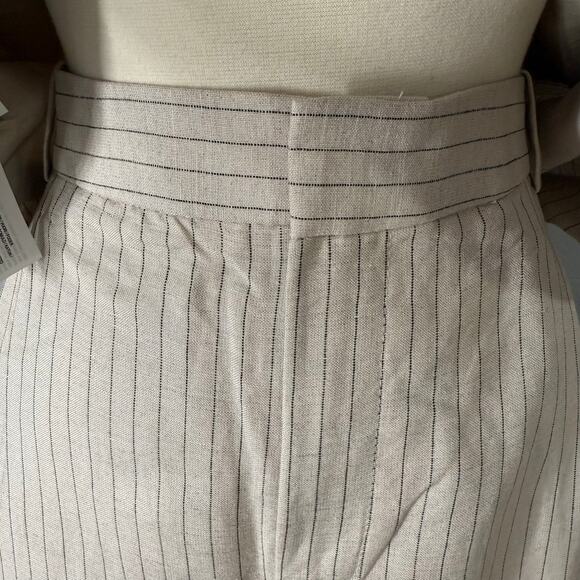 MNG Selection Linen Mix Stripe Co-ord Blazer and Striped Straight Leg Pants Set - Picture 8 of 8